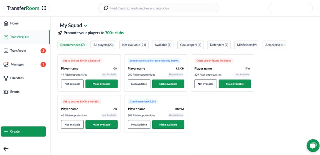 How to make a player available