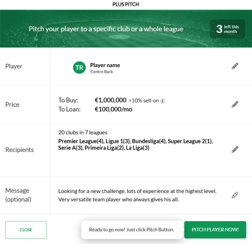 How to create a Plus Pitch (Club)